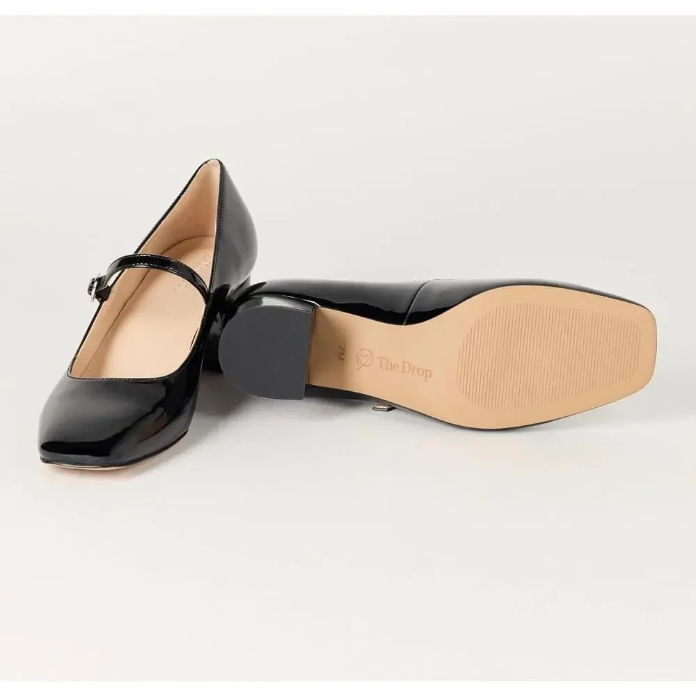 The Drop Women's Black Heeled Mary Janes